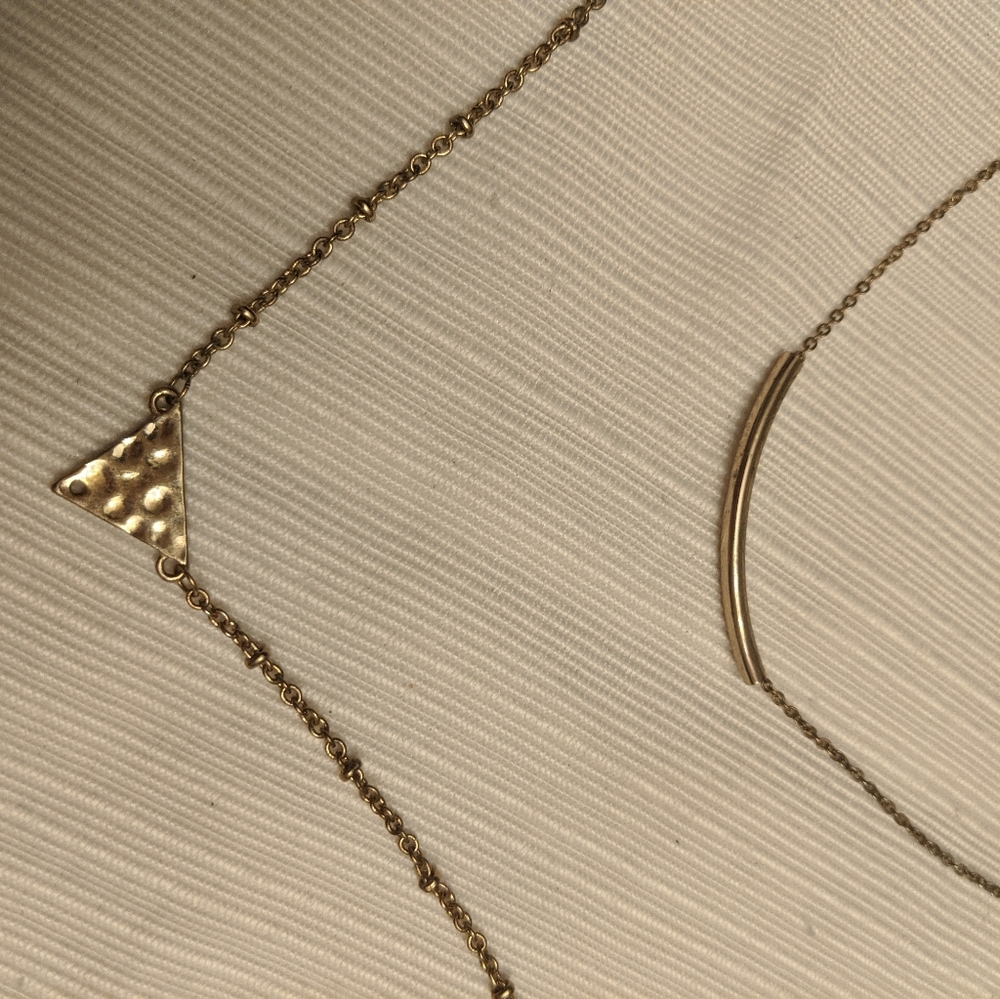 gold double necklace